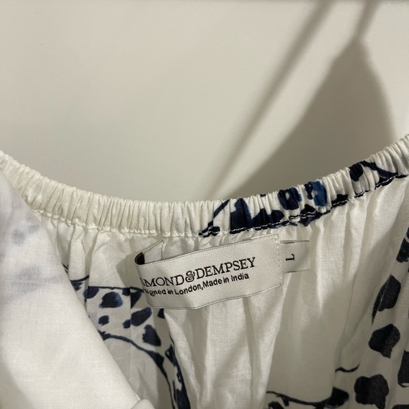 nwt DESMOND & DEMPSEY jaguar square INDIA printed nightie cotton dress L - Picture 9 of 9